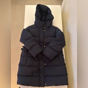 J.Crew Crewcuts Girls navy hooded long puffer jacket size 8